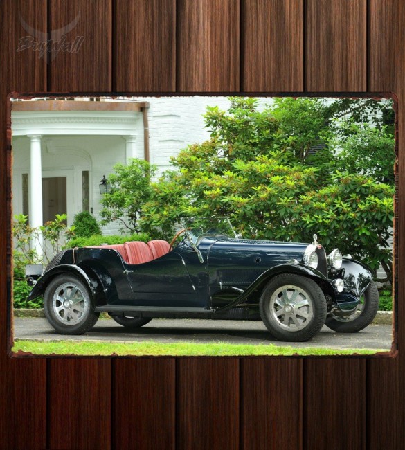 Металлическая табличка Bugatti Type 43 Sports Four Seater Металлическая табличка Bugatti Type 43 Sports Four Seater
